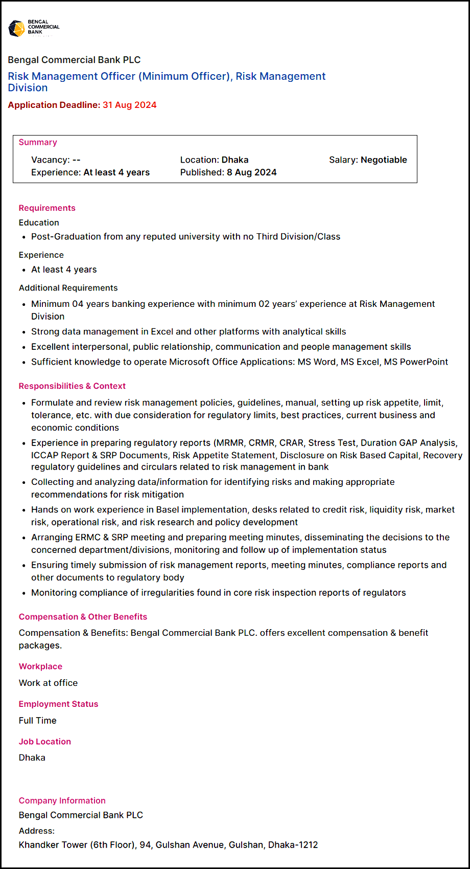 Bengal-Commercial-Bank-Job-Circular-2024